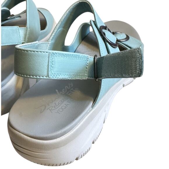 Skechers Easy Going SZ 11 Adjustable Vegan Sandals Certified Charm Aqua YogaFoam - Picture 6 of 13